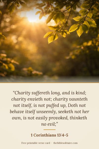 Printable verse card: 1 Corinthians 13:4-5