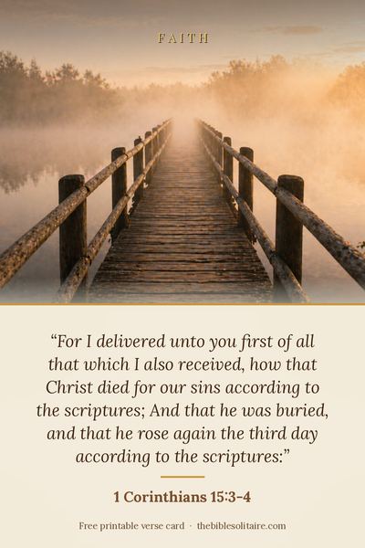 Printable verse card: 1 Corinthians 15:3-4