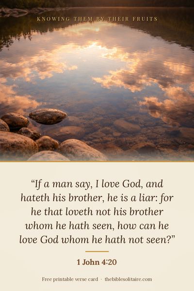 Printable verse card: 1 John 4:20