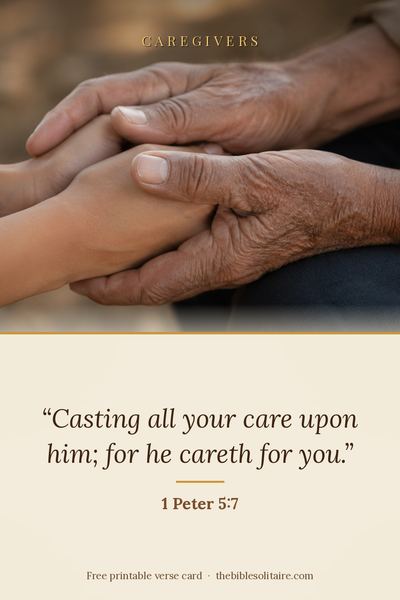 Printable verse card: 1 Peter 5:7