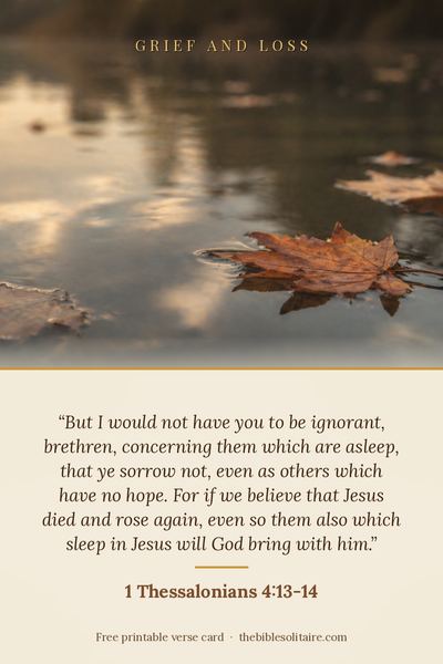 Printable verse card: 1 Thessalonians 4:13-14