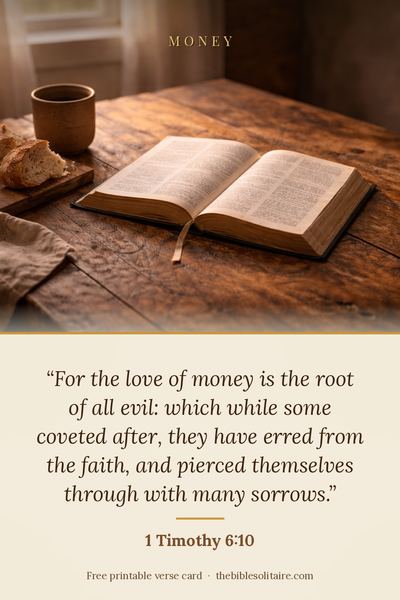 Printable verse card: 1 Timothy 6:10