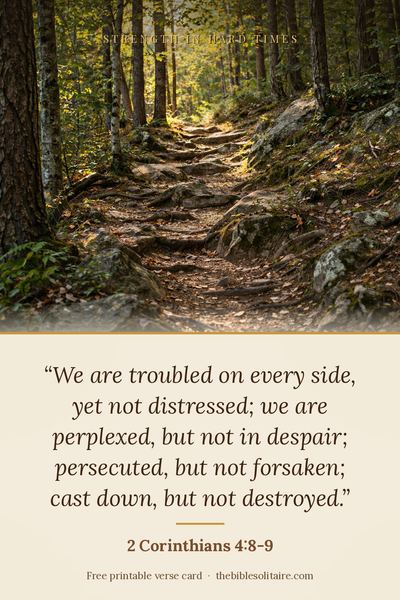 Printable verse card: 2 Corinthians 4:8-9