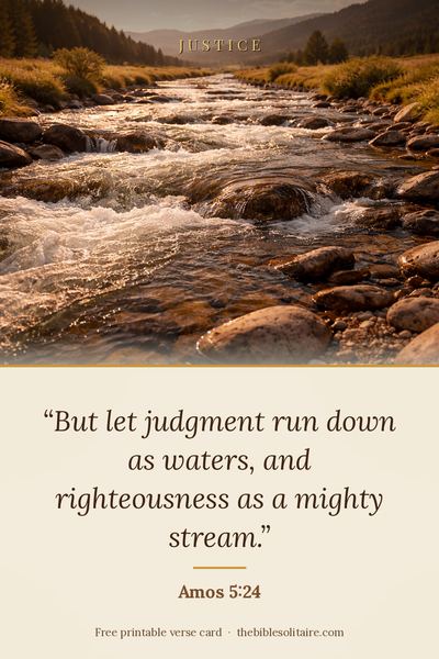 Printable verse card: Amos 5:24