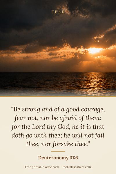 Printable verse card: Deuteronomy 31:6