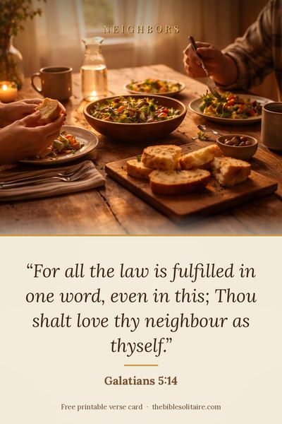 Printable verse card: Galatians 5:14