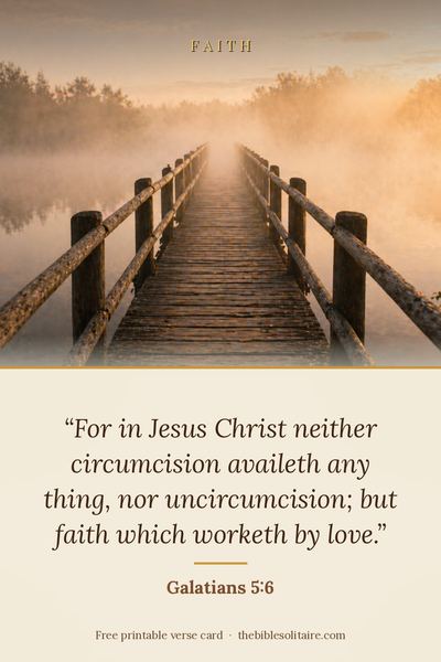 Printable verse card: Galatians 5:6