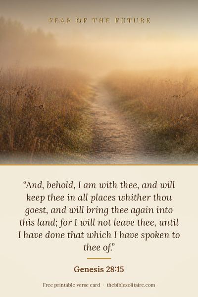 Printable verse card: Genesis 28:15