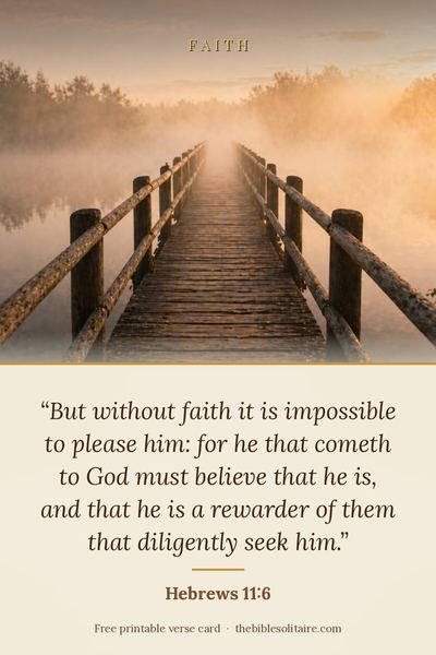 Printable verse card: Hebrews 11:6