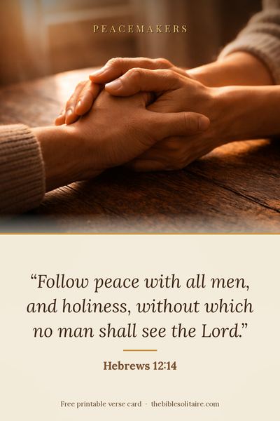 Printable verse card: Hebrews 12:14