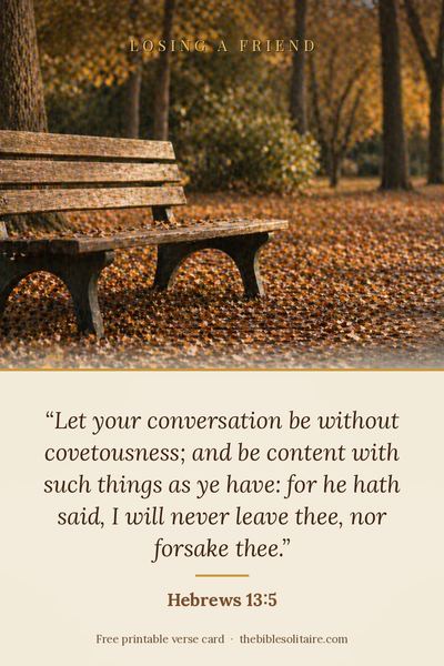 Printable verse card: Hebrews 13:5