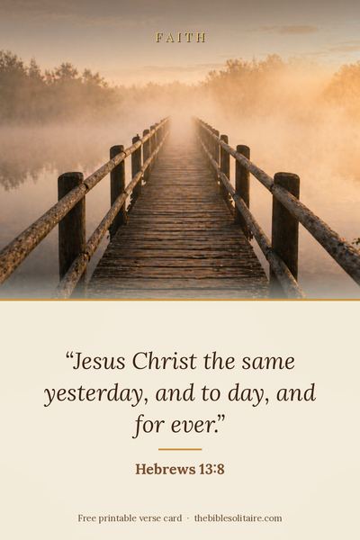 Printable verse card: Hebrews 13:8