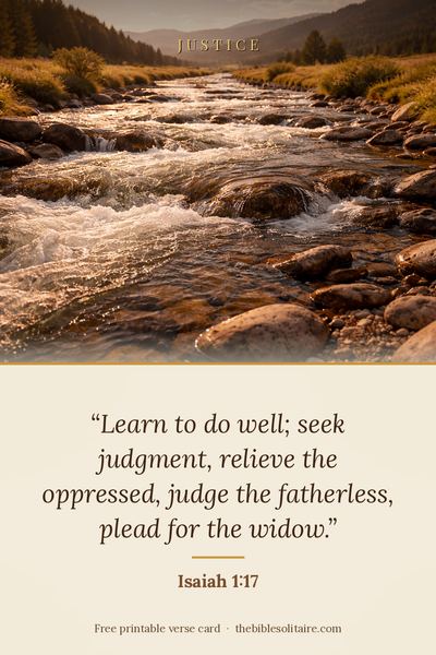 Printable verse card: Isaiah 1:17