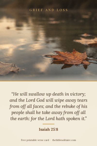 Printable verse card: Isaiah 25:8