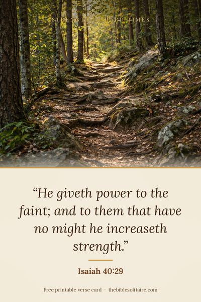 Printable verse card: Isaiah 40:29
