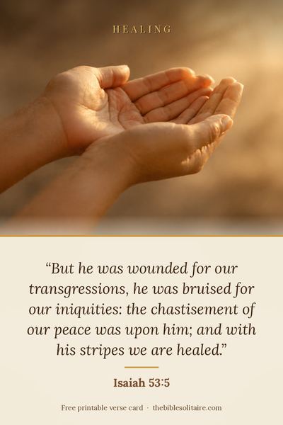 Printable verse card: Isaiah 53:5