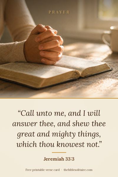 Printable verse card: Jeremiah 33:3