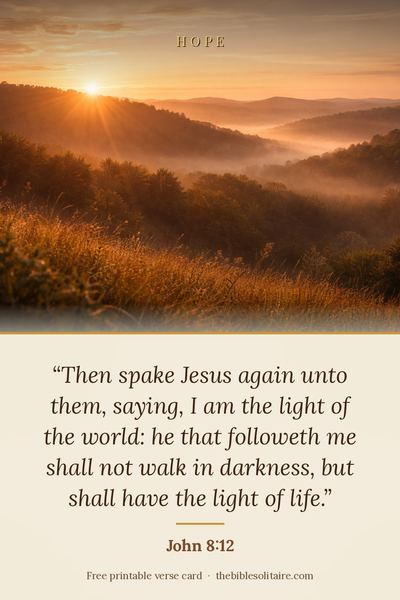 Printable verse card: John 8:12