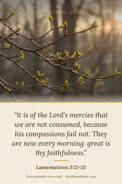 Printable verse card: Lamentations 3:22-23