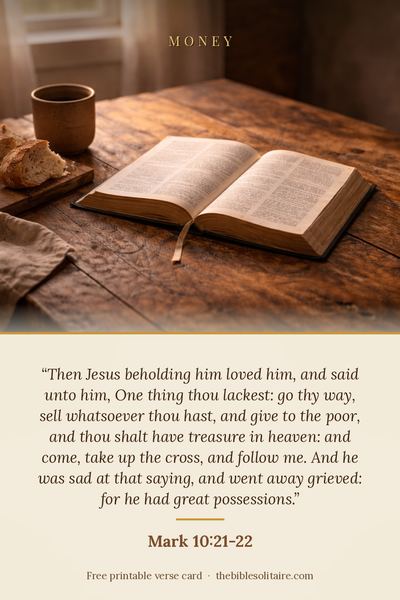 Printable verse card: Mark 10:21-22