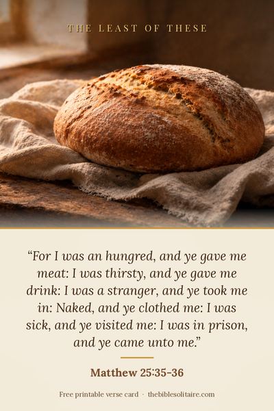 Printable verse card: Matthew 25:35-36