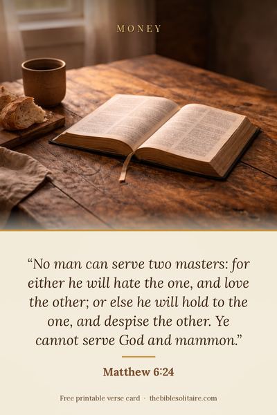 Printable verse card: Matthew 6:24