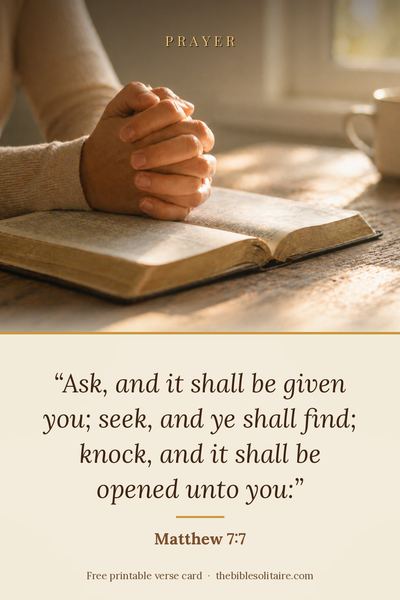 Printable verse card: Matthew 7:7