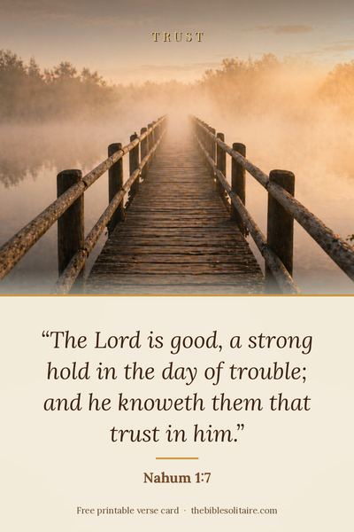 Printable verse card: Nahum 1:7