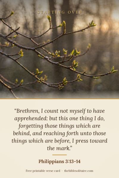 Printable verse card: Philippians 3:13-14