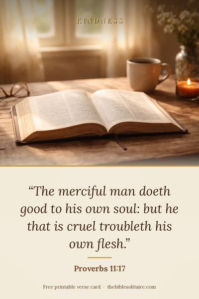 Printable verse card: Proverbs 11:17
