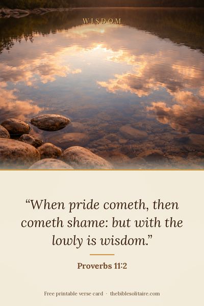 Printable verse card: Proverbs 11:2