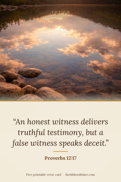 Printable verse card: Proverbs 12:17