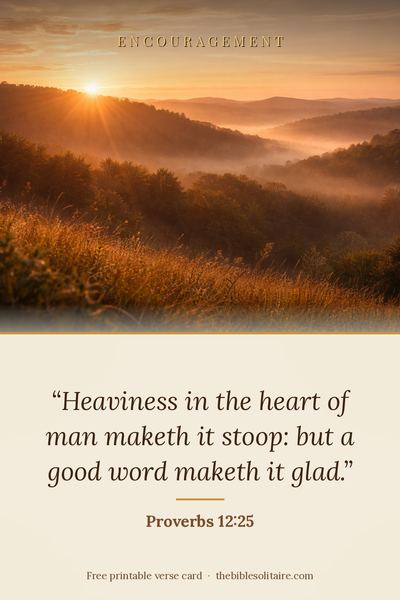 Printable verse card: Proverbs 12:25