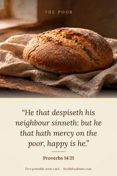 Printable verse card: Proverbs 14:21