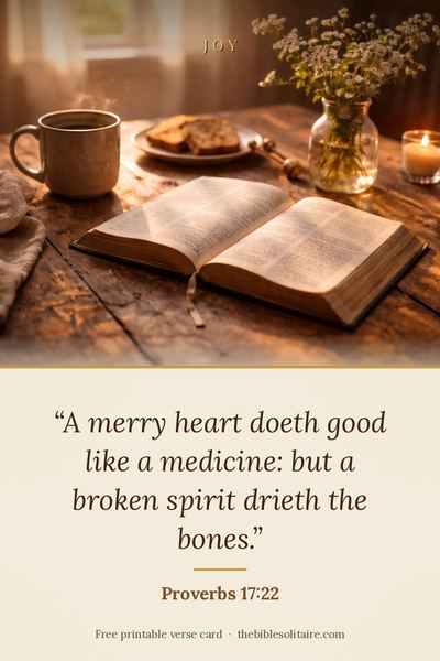 Printable verse card: Proverbs 17:22