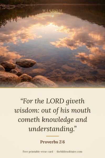 Printable verse card: Proverbs 2:6