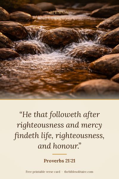 Printable verse card: Proverbs 21:21