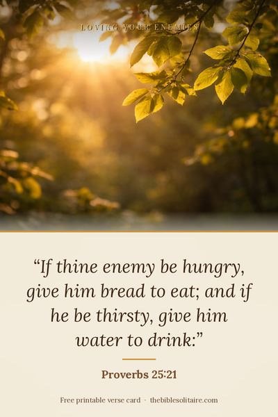 Printable verse card: Proverbs 25:21