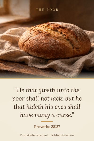 Printable verse card: Proverbs 28:27