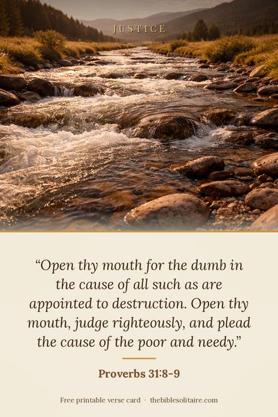 Printable verse card: Proverbs 31:8-9