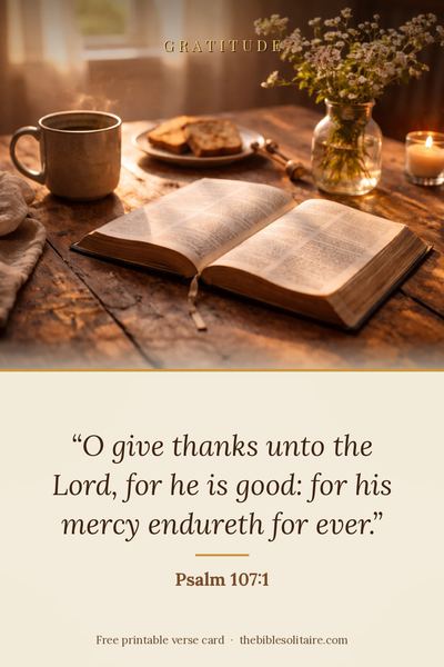 Printable verse card: Psalm 107:1