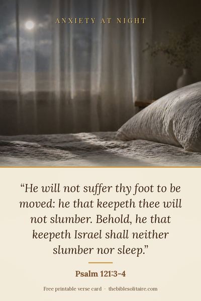 Printable verse card: Psalm 121:3-4