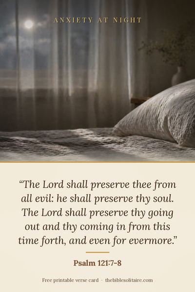 Printable verse card: Psalm 121:7-8