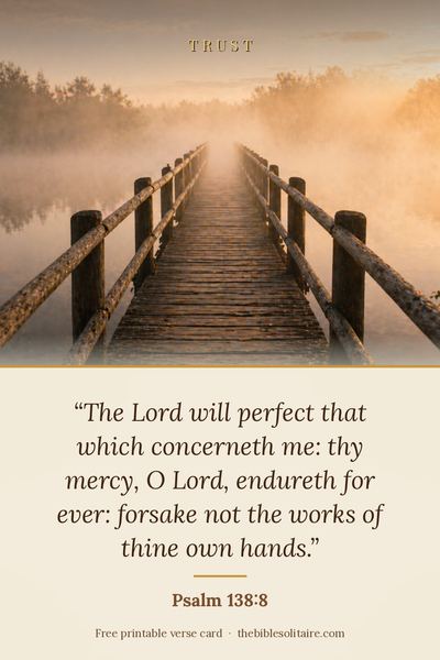 Printable verse card: Psalm 138:8
