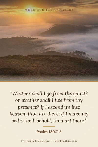 Printable verse card: Psalm 139:7-8