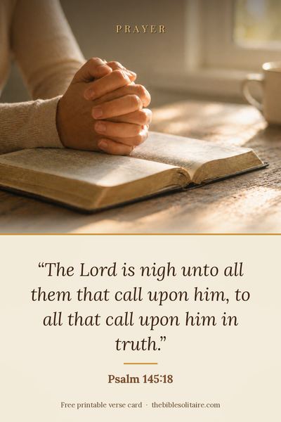 Printable verse card: Psalm 145:18