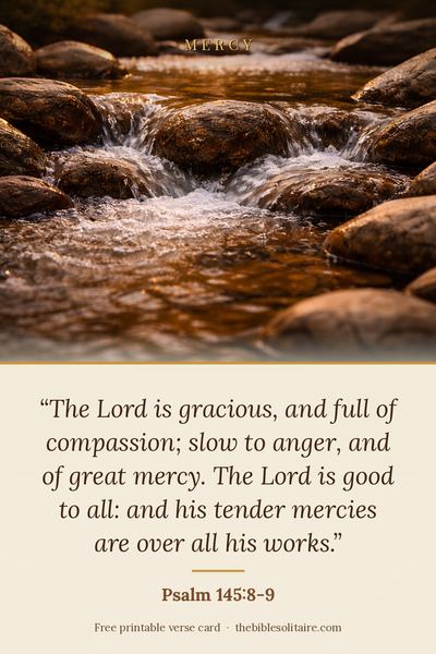 Printable verse card: Psalm 145:8-9