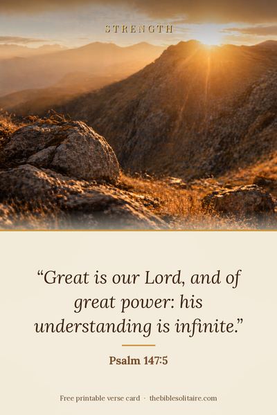 Printable verse card: Psalm 147:5