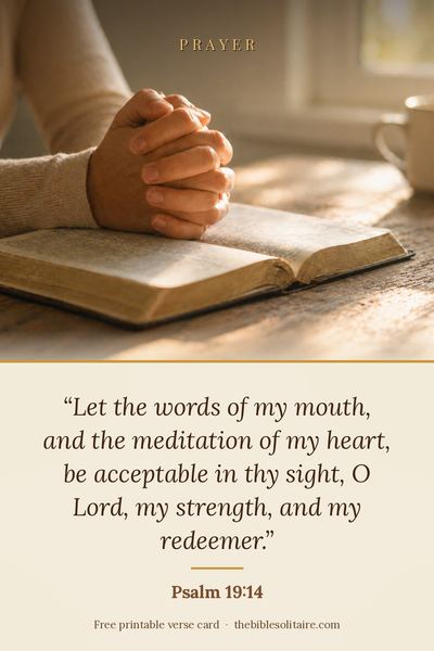 Printable verse card: Psalm 19:14