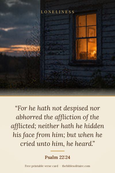 Printable verse card: Psalm 22:24